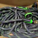 Garden Hose 100 ft, Non-Expandable Ultra-Lightweight Flexible Hose with 360° Dual-End Anti-Kink Design, 10-Pattern Spray Nozzle, 500 PSI Leak-Proof, 96-Strand Braided Fabric, Storage Strap