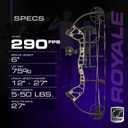 Bear Archery Royale Ready to Hunt Compound Bow Archery Set with Archery Accessories for Adults and Youths, 12- 27 Draw Length, 5-50 Lbs Draw Weight, Up to 290 FPS