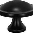 10 Pack Cabinet Knobs Black Round Mushroom Hardware Cabinet Knob for Dresser Drawer Diameter 1-1/2 Inch (Single Hole)