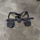 Tool Belt, Professional Tool Belts for Men, Magnetic Tool Pouch With Suspenders, Heavy Duty Detachable Adjustable Utility Belt Work Bags for Electrician, Carpenter (Black, 32''-66'')