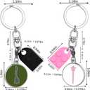 2 x 2Pcs Matching Heart Keychains  Magical Friend-Inspired Brick Set with Witch & Princess Charms, Gift for Fans & Best Friends (Style-A, Black)
