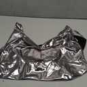 SOLY HUX Women's Halter Crop Tops Y2k Metallic Cowl Neck Open Back Concert Going Out Top Streetwear Size Large