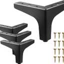 AODIOU Furniture Legs Metal Feet: Cabinet Legs 4 Inch Triangle Feet Replacement Dresser Legs Set of 4 (Black)