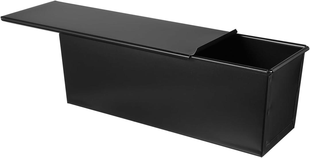 Bread Cake Pan Baking with Lid : Housoutil Loaf Pan Flat Toast Box Stainless Steel Bread Toast Molds - Bakeware for Kitchen Baking - Black