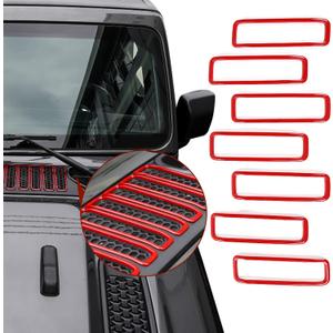 Hood Vent Cover Cowl Panel Vent Cover Trim Fit for 2018-2025 Jeep Wrangler JL JLU & Gladiator JT Exterior Accessories (Red)