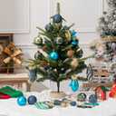 87Pcs Christmas Ball Ornaments Set, Assorted Shatterproof Hanging Tree Decorative for Xmas Tree Holiday Party and Home Decor (Blue & Gold)