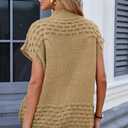 Cakulo Womens Oversized Sweater Vest Mock Neck Pullover Sweaters (Brown, M)