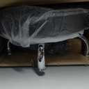 Round Rolling Stools PU Leather Seat Height Adjustable Swivel Stool with Wheels Black