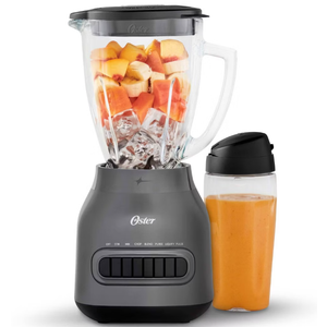 Oster Easy-to-Clean Blender with Dishwasher-Safe Glass Jar with a 20 oz. Blend-n-Go Cup: 700W, 8 Speeds, Smoothie Blender