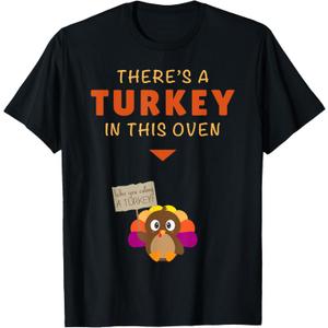Mom Funny Turkey Thanksgiving Pregnancy Announcement Women T-Shirt