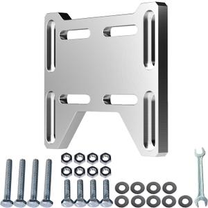 JNDO Mini Bike Adjustable Engine Mounting Plate(Silver), 7075 Aluminum, CNC Tough, Vibration Dampening, Drill-Free Installation, Suitable for Predator 212, Coleman, Baja, Small 4-Stroke Engines