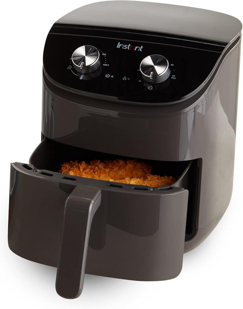 Instant Pot Essentials 4QT Air Fryer with EvenCrisp Technology that Crisps and Reheats, Easily Adjust Time & Temperature For Quick Meals, 100+ In-App Recipes, from the Makers of Instant Pot, Black (Chrome)