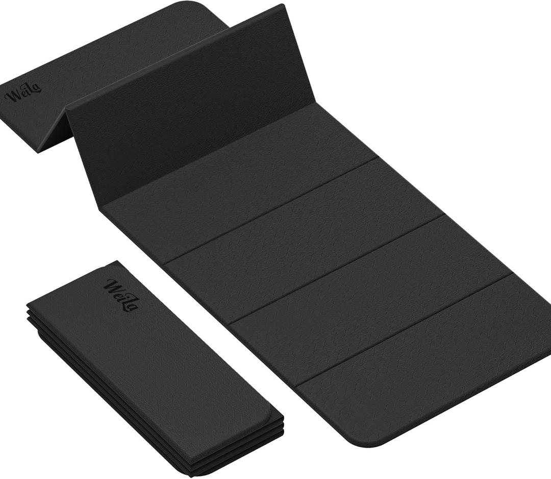 WEILA 1/2 Inch 70"x24" Foldable TPE Yoga Mat, Thick Non Slip Pilates Mat