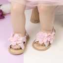 Meckior Infant Baby Girls Flower Summer Sandals Open Toe Princess Dress Wedding Flats Newborn Toddler Soft Non-Slip Sole First Walker Crib Shoes
