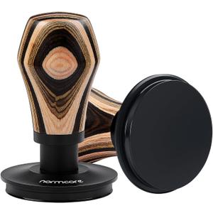 Normcore 53.3mm Coffee Tamper V4.1, Spring Loaded Tamper with Titanium PVD Coating Flat Base, Espresso Tamper Fits 54mm Breville Sage Portafilters, Colorful Wood Handle