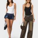 MANGOPOP Women's Tank Top Scoop Neck Bodysuit Sleeveless Racerback Body Suit Ribbed Knit Slim Fitted Soft Sexy Going Out Tops, L