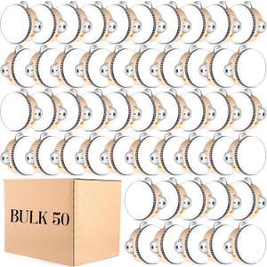 50 Pcs 4 Inch Wedding Tambourine Bulk Drum for Adults Hand Held Percussion Gift Wood Metal Jingles Musical Educational Drum Instrument for Church Wedding Party Favor