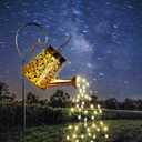 Solar Garden Watering Can Lights with Cascading Lights, Outdoor Hanging Lanterns for Garden Decor,Fairy Gardening Gifts for Mom Birthday, Perfect for Patio Yard Pathway (snowflake, Warm White)