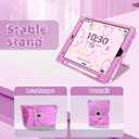 INFILAND Case for iPad 9th/8th/7th Generation 2021/2020/2019 10.2 inch Glitter Clear, Shockproof Protective Cute iPad 7/8/9 Gen Cover with Stand, Pencil Holder for Kids, Girls, Women (Purple)