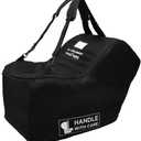 J.L. Childress Padded Infant Car Seat Bag with Wheels - Travel Bag for Airplane, Fits Most Baby & Infant Car Seats, Compatible with UPPAbaby, Nuna, & Chicco, AirTag Compatible - Premier, Black