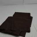 Brown Sheer Curtains for Living Room Bedroom - Faux Linen Look Voile Drapes Grommet Top Window Curtain Panel 20 x 80 Inch Long, Set of 2 Panels