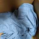 CozyLux Queen Comforter Set Grayish Blue Seersucker 7 Pieces Bed in a Bag Queen Comforter Set with Sheets, Dusty Blue Luxury Bedding Sets with Down Alternative Comforter, Sheets, Pillowcases & Shams