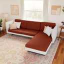 hyha Waterproof Couch Cushion Covers, Stretch Sofa Couch Seat Slipcover for Dog Washable, Non-Slip Waterproof Outdoor Cushion Covers for Patio Furniture Replacement (2 Pieces, Rust)