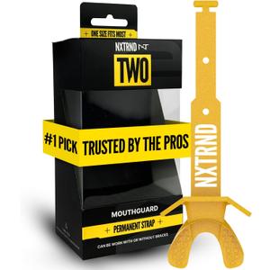 Nxtrnd Two Football Mouth Guard, Football Mouthpiece with Strap, Fits Adult & Youth (Gold)