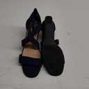 DREAM PAIRS Women's Elastic Ankle Strap Low Wedge Sandals (9.5, Navy)