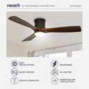 Neatfi 52-inch Ceiling Fans with Lights & Remote Control  Quiet Reversible DC Motor, Flush Mount, Living Room, Kitchen & Bedroom Ceiling Fan with 3 Adjustable Light Modes (Dark Wood, 52 Inches)