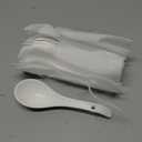 Ceramic Asian Soup Spoons, Set of 6 - Large Deep Oval Japanese Spoons for Ramen, Pho, Wonton, Miso & Noodles, White Chinese Soup Spoons