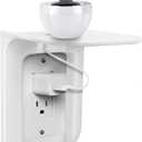 Outlet Shelf Wall Holder, Phone Charging Holder, Wall Shelf Organizer with Built in Cord Storage & Room for Bulky Plugs, Perfect for Bathroom, Kitchen