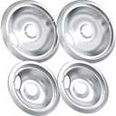 COZZIVITA 316048413 and 316048414 Stove Burner Drip Pans for Electric Stove Top - Perfectly Fit Frigidaire Kenmore Electric Range -Thickening to Prevent Bending and Rust - Include 2 x 6 in, 2 x 8 in