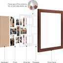 17x17 Picture Frame Display 9 opening 4X6 Picture Frame Collage,Multi Photo Frame with Mat,Plexiglass,Wall Mount Decor,Walnut Wood Grain