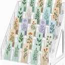 Bookmark Display Stand for 2.5''Bookmark, 5 Tier 25 Pockets Clear Acrylic Sticker Holder for Vendor Events Retail, Portable Stamp Display Shelf Rack