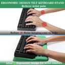 Computer Keyboard Stand Pad with Wrist Rest, Ergonomic Comfy Tilted Keyboard Stand Riser Holder Pad for Office Home (Green)