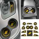 REMOCH
for Dodge Challenger Accessories 2015-2024 Custom Fits Cup Holder Insert Anti-dust Mats Door Pocket Center Console Liners(Yellow Trim) - 11 PCS Set
