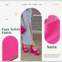 Women's Chunky Platform Heels Ankle Strap Heeled Sandals Open Toe Sexy Pumps for Wedding Party (Pink)