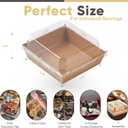 Leafiew 50 Pack Small Charcuterie Boxes with Clear Lids - To Go Paper Mini Charcuterie Box, Disposable Food Containers, 5Inch Dessert Boxes - Sandwich, Cookie, Sushi, Cake Slice, Strawberries (Brown)