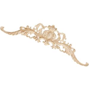 1Pcs Long Carved Wood Onlays Appliques for Window Bed Door Wall Furniture Cabinet Fireplace (04,48x13cm/18.90x5.12in)