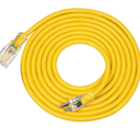 DEWENWILS 15ft 12/3 Gauge Indoor/Outdoor Extension Cord with LED Lighted End, SJTW 15 Amp/125V/1875W Yellow Outer Jacket Contractor Grade Heavy Duty Power Cable with Grounded Plug-HNCY15A