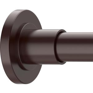 Brown Shower Curtain Rods - 31-80 Inch Spring Tension Shower Rods for Bathroom, Adjustable, No Drilling, No Rust, Stainless Steel