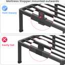 Superay Queen Bed Frame with Mattress Slide Stopper, 14 Inch Metal Platform Bed Frame, Heavy Duty Tall Bed Frame No Box Spring Needed with Large Storage Space, Easy Assembly, Noise Free