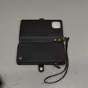 Defencase Compatible with iPhone 15 Case Wallet with RFID Blocking Card Holder for Women and Men, Fashion PU Leather Magnetic Snap Flip Zipper Strap Wallet Phone Case Fit for iPhone 15 6.1", Black