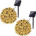 Joomer Solar Christmas Lights Outdoor, 2 Pack Total 144FT 400 LED 8 Modes Waterproof Solar Christmas Lights for Christmas Decoration (Warm White)