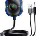 Bluetooth 5.3 Aux Car Adapter, SONRU Bluetooth Receiver for Car [Dual Connection & Mic Noise Cancellation], Aux Adapter with Plug-and-Play for Music/Hands-Free Calls/Stereo Audio (Black)