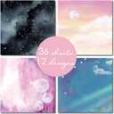 Shimmer Sky Galaxy Watercolor 12x12 Paper Pad Pack Scrapbook Cardstock Decorative Patterned Paper for Card Making Journaling Planner Origami Scrapbook Paper Scrapbooking Supplies