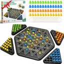 Triangle Chain Strategy Board Game: Portable Chain Triangle Chess Game for Family Game Night, Travel & Party Fun, 2-4 Players Christmas Toy for Kids & Adults