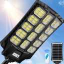 9000W Solar Street Lights Outdoor Waterproof, Heavy Duty Solar Powered Light Outside, Large Solar Parking Lot Light Dusk to Dawn, Motion Sensing, Pole or Wall Mounted, Remote Control, Bright