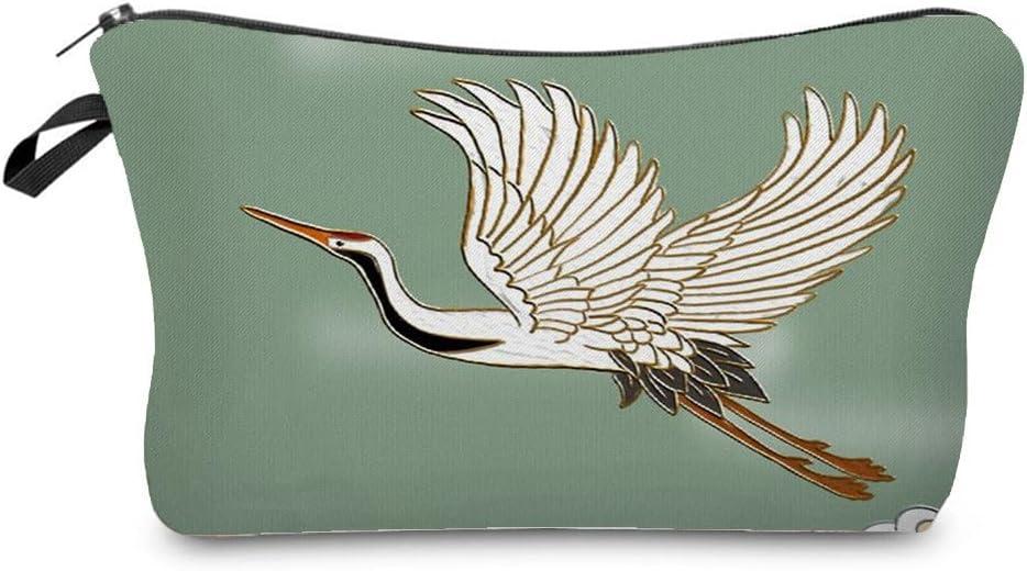 Women Travel Bag Crane Pattern Printed Cosmetic Bag Makeup Bag Small Pouch Gift for Women hz6335